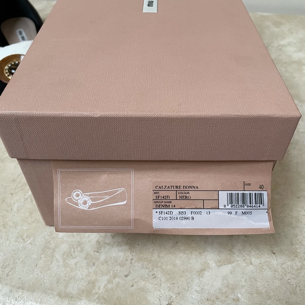 Authentic Miu Miu black denim flats size 40 NIB - Picture 15 of 16